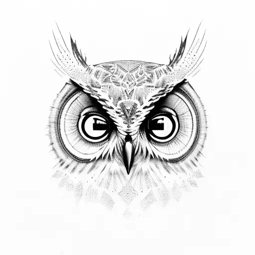 Owl Face Made Of Trees