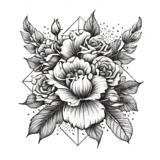 Incorporate Lisianthus Flowers Into A Geometric Warrior Sleeve
