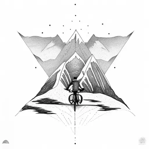 Mountain With Bike And Earth