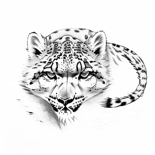 Snow Leopard With Eagle Wings