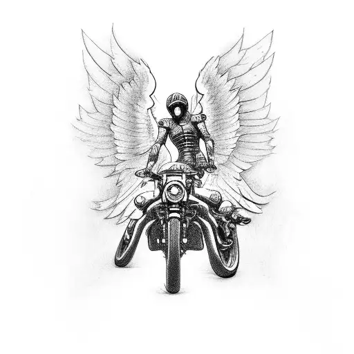 An Angel Riding A Motorcycle