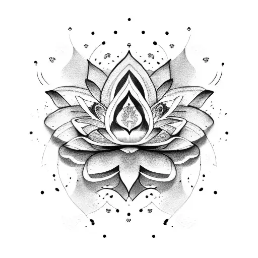 Lotus And Butterfly But With Line In Between