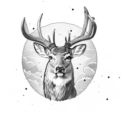 A Hunting Scene With A Cowboy Tracking A Deer In The Wilderness