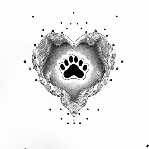 Dog Paw Heart