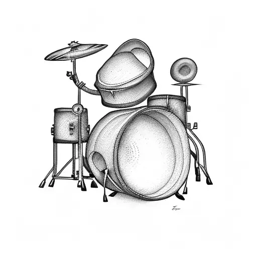 Drums With Guitar Strings And Keyboard