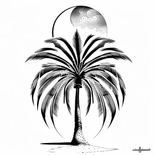 Palm Tree And Moon