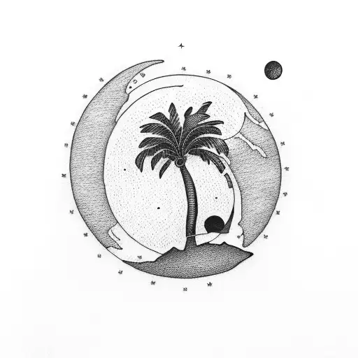Palm Tree And Moon
