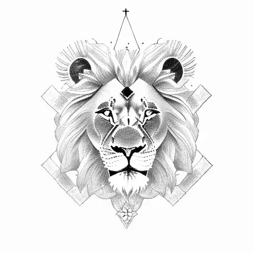 Lion And Jesus During The Crucifixion