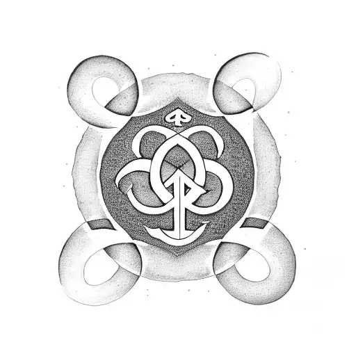 A Peaceful Om Symbol Surrounded By A Minimal Monogram
