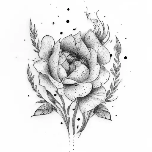 Create A Thin Line Sketch Tattoo Of April And December Birth Flower