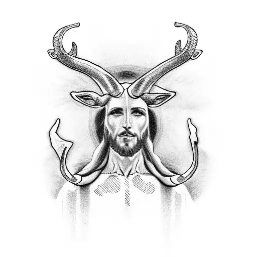 Jesus Or The Two Horns On The Cross
