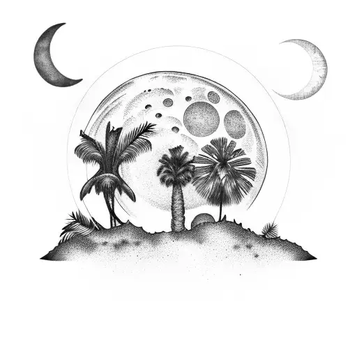 Palm Tree And Moon