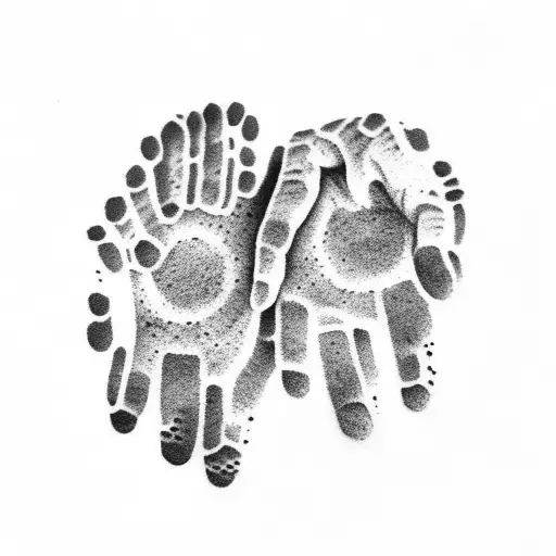 Father And Mother Handprints