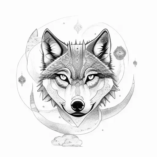 A Female Wolf Growling With The Word Luna