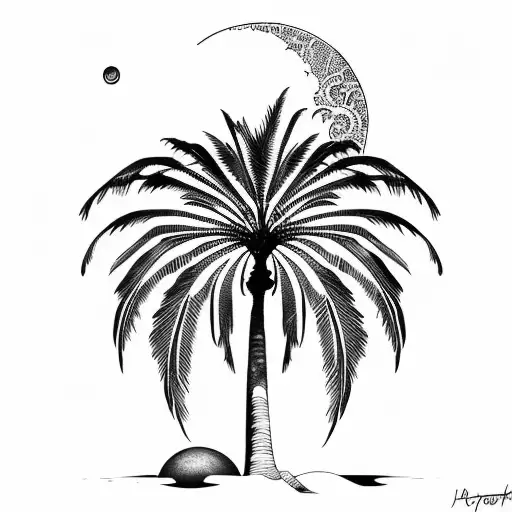 Palm Tree And Moon