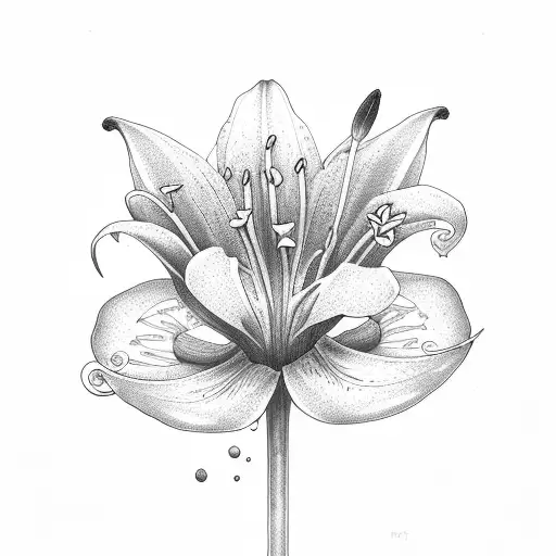 Lily With Lily Name On The Stem