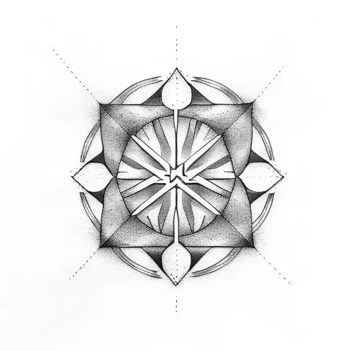 Create A Minimalist Tattoo Of A Covenant Symbol In Dotwork Style