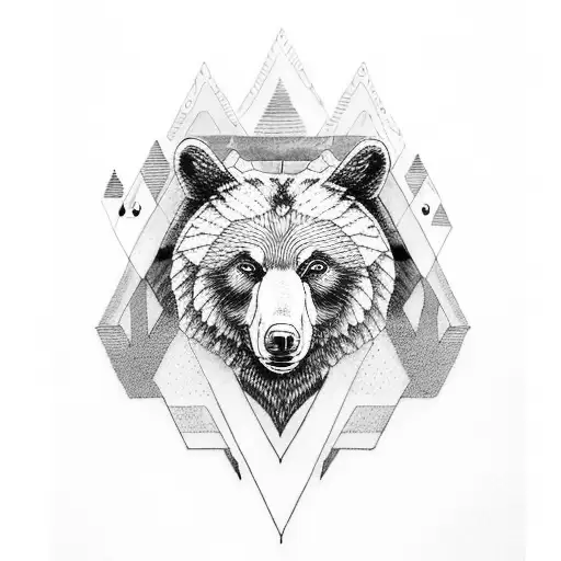 Bear Taking Care Of Wolf