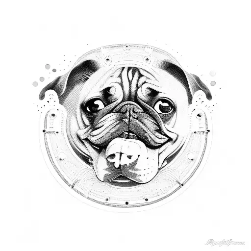 A Guitar With A Dog's Face As The Soundhole