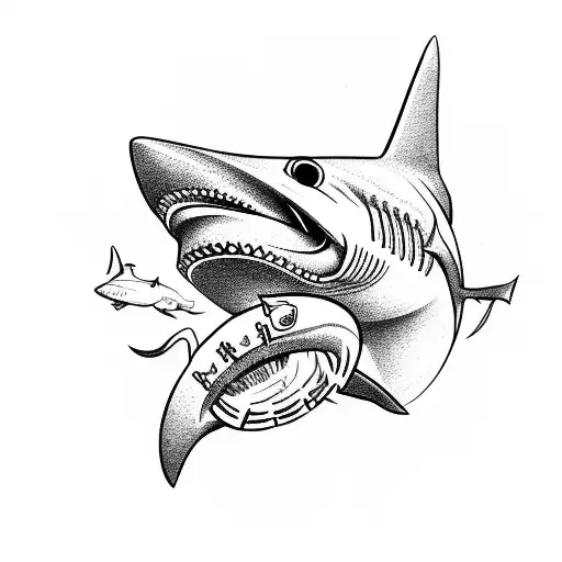 Logo Shark Head Whith A Tuba