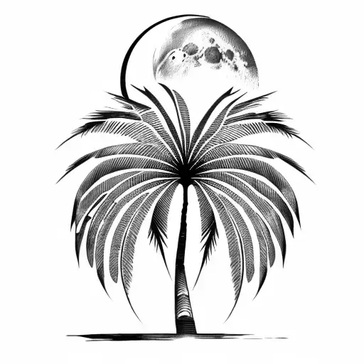 Palm Tree And Moon