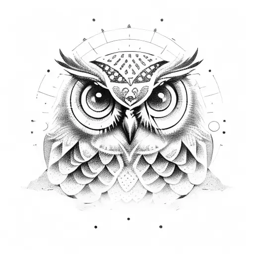 Owl With Books And Atenea