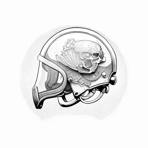 A Pilot's Helmet Adorned With An Eagle Skull