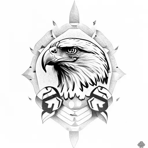 Eagle With Lotto Flower