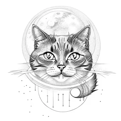 Cat Look Moon