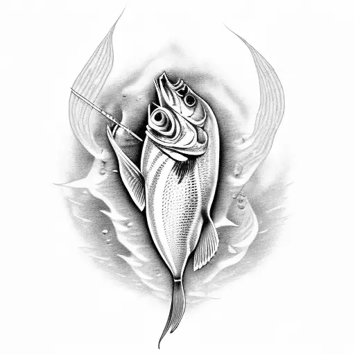 Bass Fish Holding A Wrench