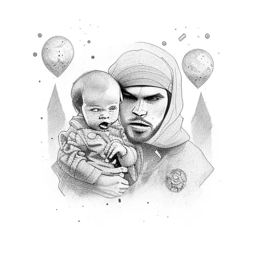 Baby Boy And Son With Earrior