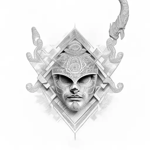 A Dotwork Tattoo Illustrating The Connection Between Wealth And Power In Ancient Greece