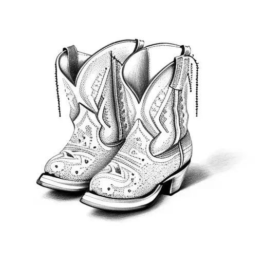 Cowboy Boots With Birth Flowers