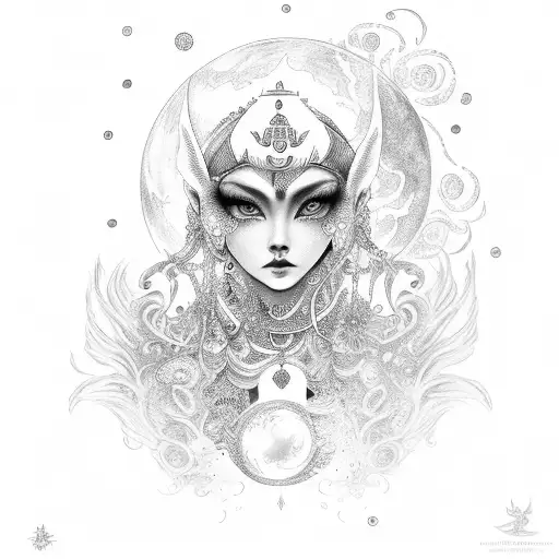 Moon Goddes Magical Fantasy Brave And Corageous