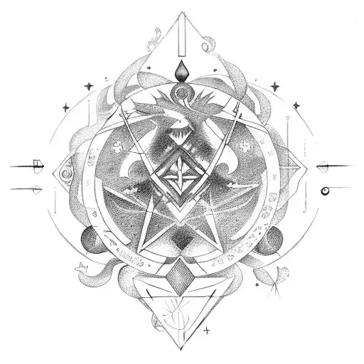 A Shamanic Symbol Incorporating Elements Of Astrology And Mythology