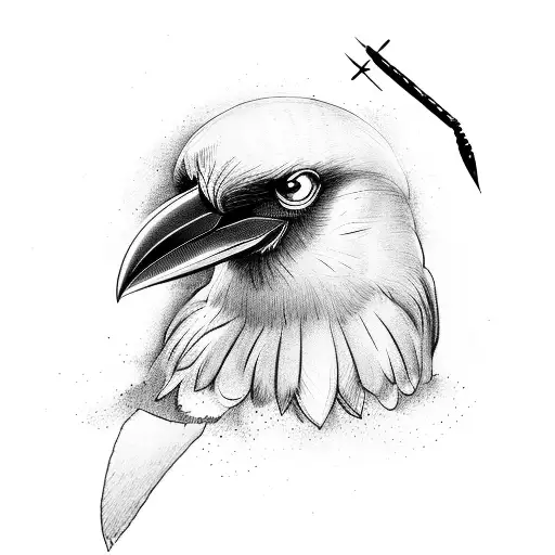 Crow Shot With Arrow