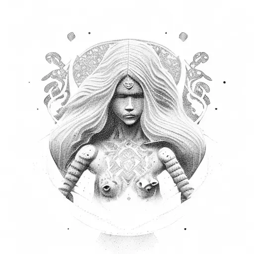 Female Statue Protecting Her Children