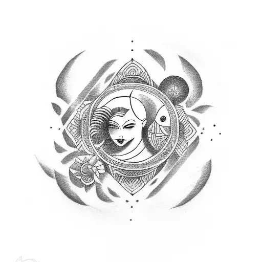 A Girl With A Yin-yang Sign Who Has Been Overcome By The Dark Side