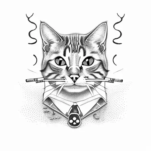 A Graphic Designer Drawing A Cat Smoking A Cigarette