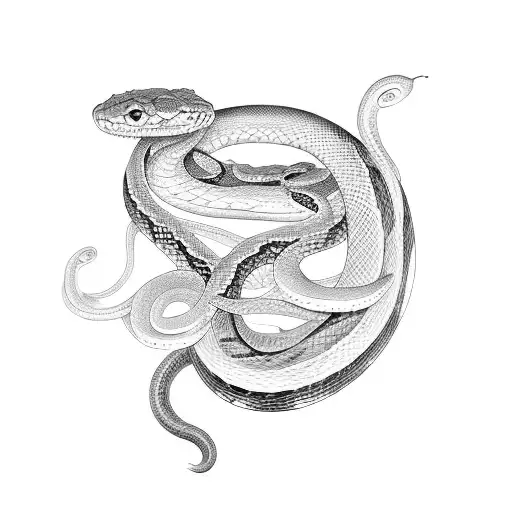 A Snake That Is Near Piles Of Money