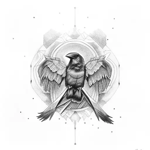 Raven Holding A Wand