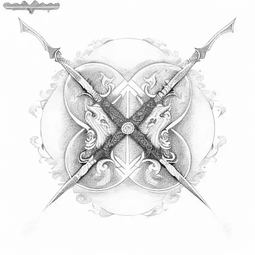 Yin And Yang With Sword