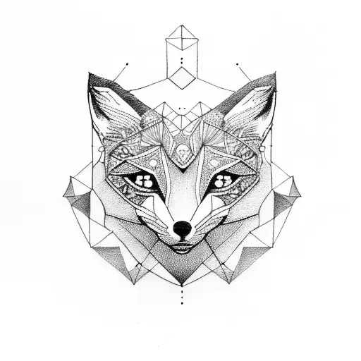 Miniature Geometric Fox Head