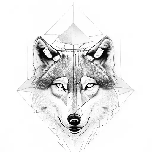 A Man Dressed With A Suit With A Wolf Head