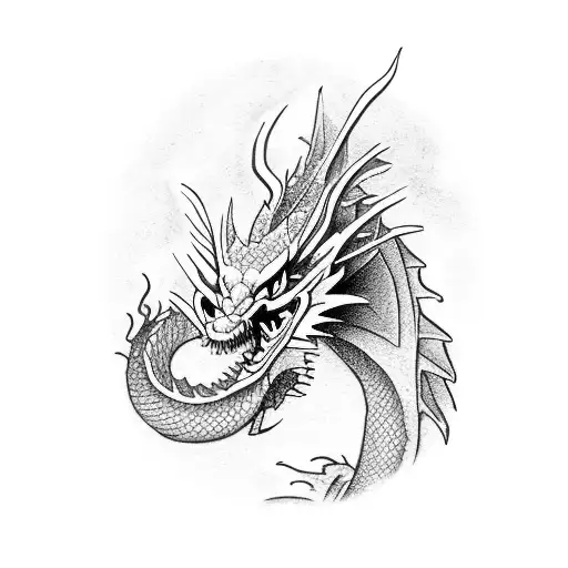 Dragon Around A Hong Kong Bauhinia Flower