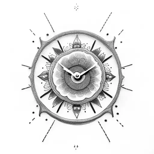 Mother And Son In A Flower Clock