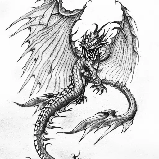 Blue Dragon With Orange Wings