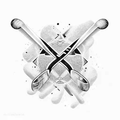 Hockey Sticks With A Breast Cancer Logo