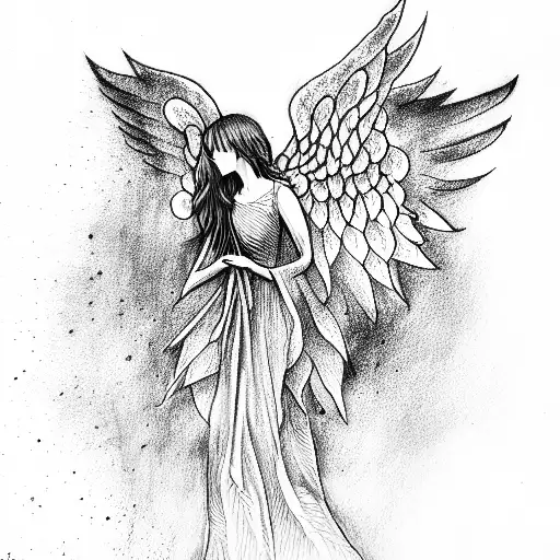 Angel With A Pigeon In The Background