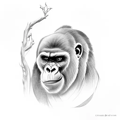 Charles Drawin With Gorilla